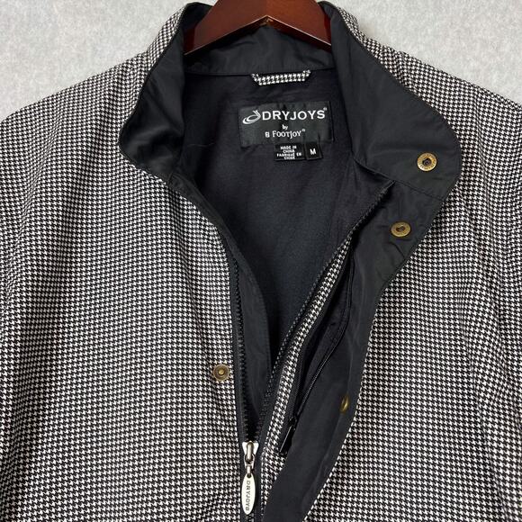 FootJoy DryJoy Mens M Full Zip Jacket Houndstooth Pattern Convertible Vest - Picture 6 of 12